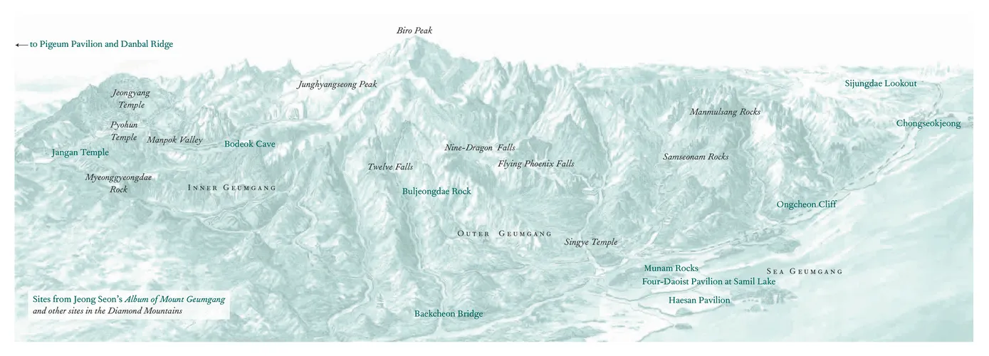Diamond mountain sites, overlaid on existing illustrated view